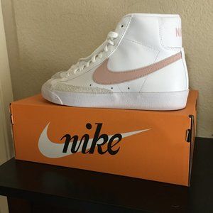 Women's Nike Blazer Mid '77 - White w/ Oxford Rose Swoosh (Size Women's US 9.5)